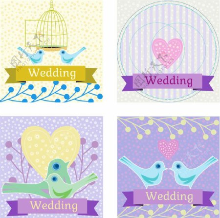 婚礼爱情元素图案设计图片
