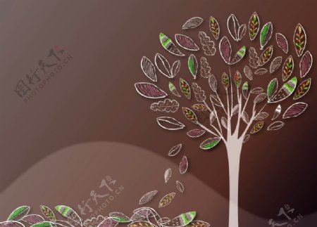 梦幻创意大树插画