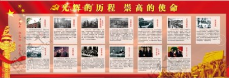 党的光辉历程党的背景党的宣传广告展板