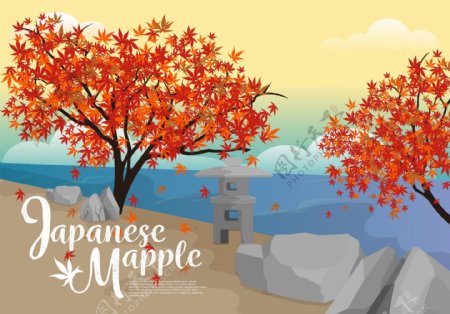 日本矢量手绘旅游宣传插画