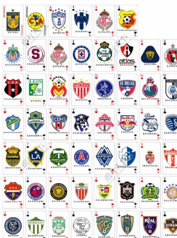 中北美足球俱乐部队徽扑克牌