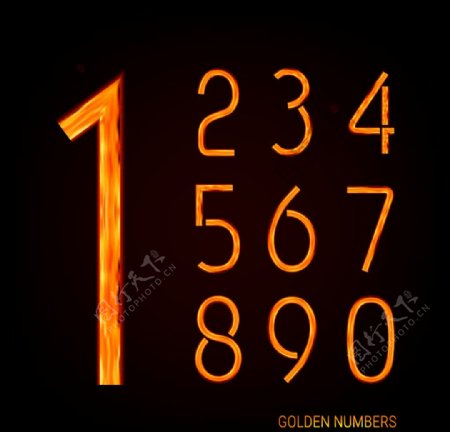 橙色创意数字设计矢量素材