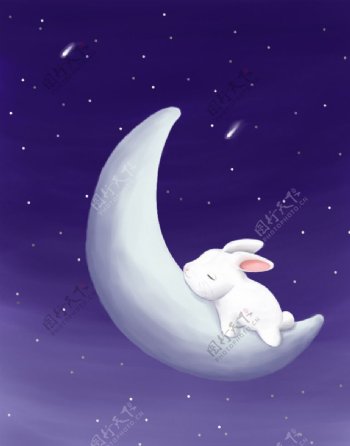 躺在月亮上的兔子