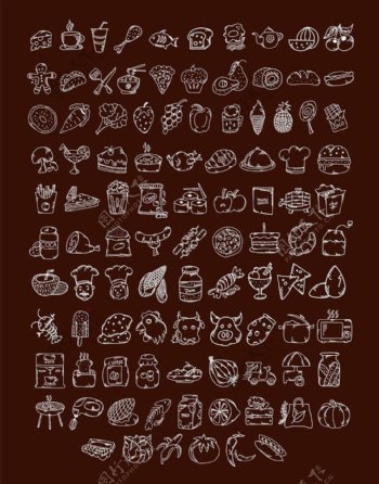 100枚手绘食物图标sketch素材