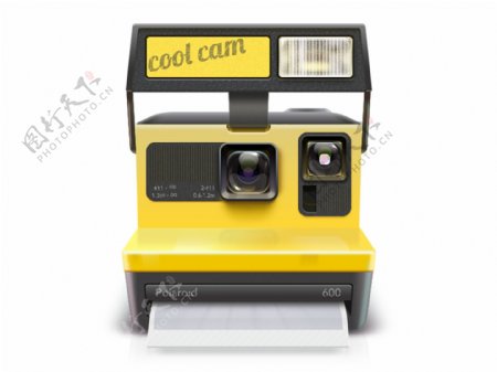 黄色照相机镜片icon图标设计
