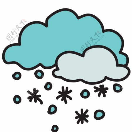 冬季网页天气控件下雪icon图标设计