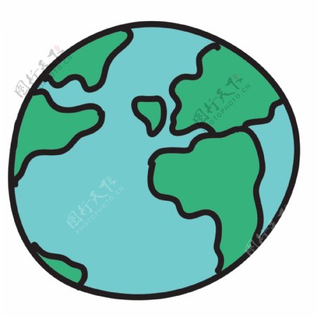 网页UI绿色地球icon图标设计