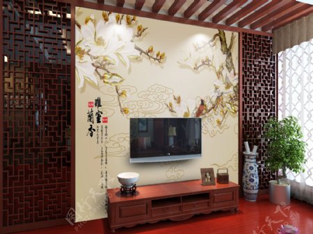 中式优雅风格形象墙