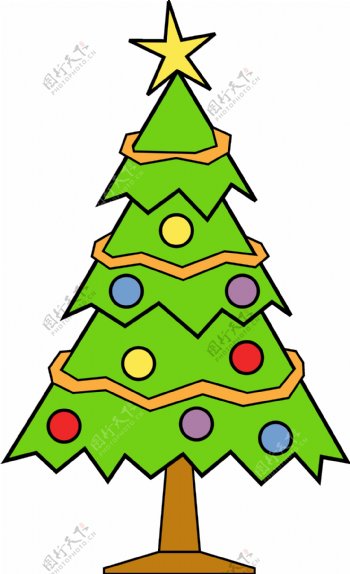 绿色卡通圣诞树免抠png透明素材