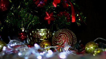 浪漫圣诞树装饰视频素材