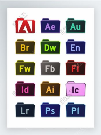 AdobeCS6产品文件夹风格图标集