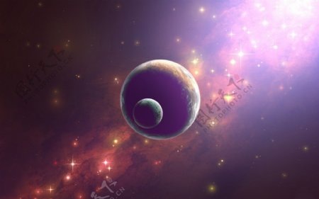 紫色星球星空背景素材