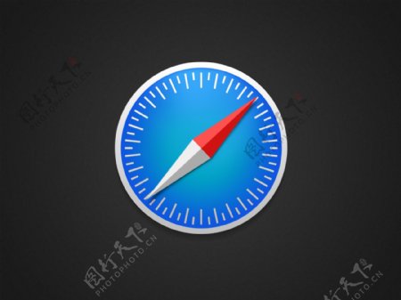 蓝色的手机网页指南针icon图标