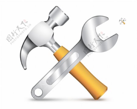 工具锤子和扳手icon图标设计