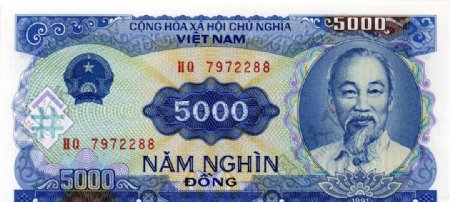 越南币5000元正面
