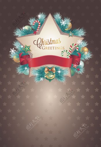 圣诞星星圣诞树海报背景素材