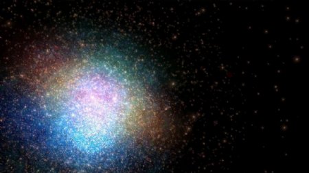4k空间色彩颗粒的星系团特效动画