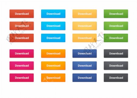 漂亮彩色的网页按钮图标设计