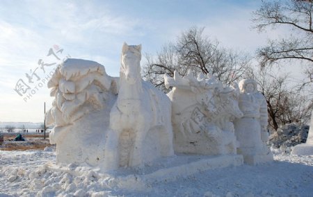 那达慕大会雪雕作品