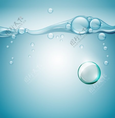 矢量水元素气泡背景