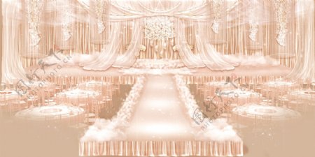室内设计豪华粉色婚礼效果图PSD源文件