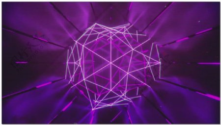 紫色几何潮流骷髅背景视频素材