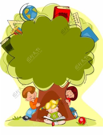 儿童学习树节日元素