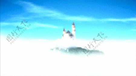 浪漫爱情天空城堡动态视频素材