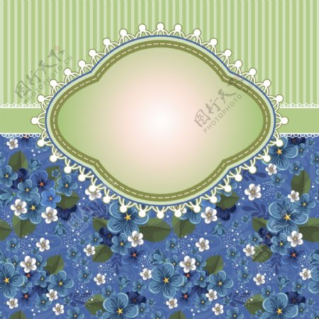 复古花卉条纹矢量装饰图案背景素材