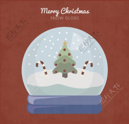 手绘圣诞树和糖果