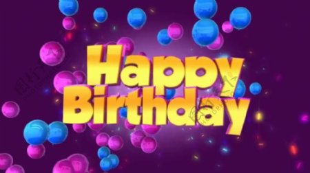 生日字母庆祝气球飞扬视频素材