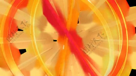 橙色圆环循环特效视频素材