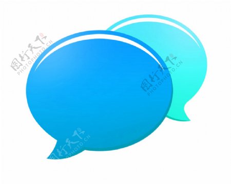 蓝色聊天对话图标免抠png透明图层素材