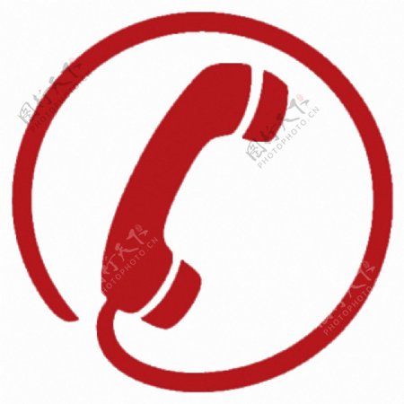 红色简约电话图标免抠png透明图层素材