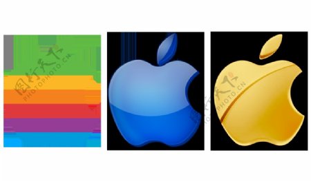 彩色苹果logo免抠png透明图层素材