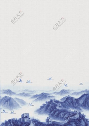 古典中国风山河背景素材