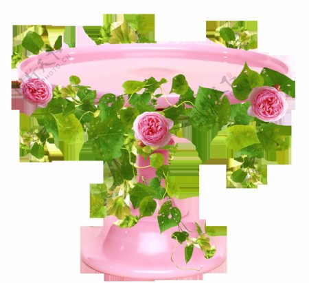粉色的花卉透明装饰素材