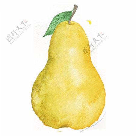 黄色手绘卡通透明水果素材