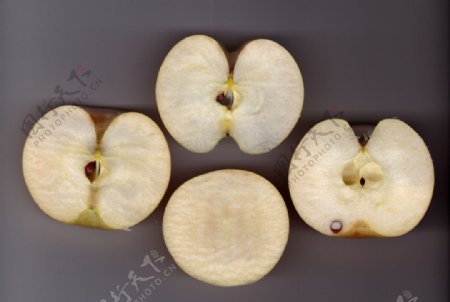 黄苹果切面肌理特写