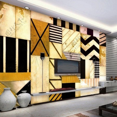 现代简约温馨风格电视墙室内装饰图