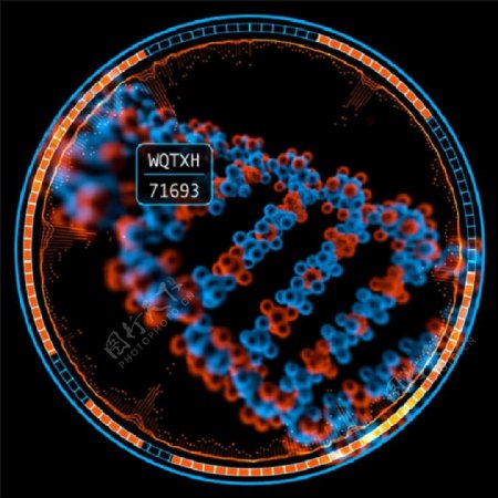 医疗主题HUD圆形循环元素DNA