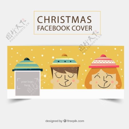 圣诞节脸书封面图片矢量素材