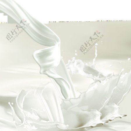 丝滑白色牛奶元素