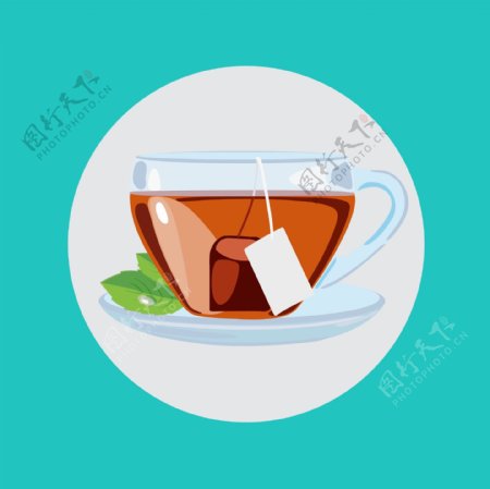 一杯美味的红茶插画