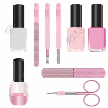 粉红色化妆相关矢量素材