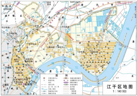 江浙杭州市江干区标准地图32K