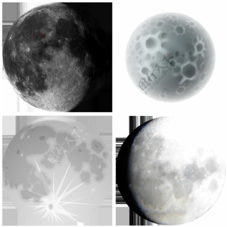 圆形各种形态月球免抠png透明图层素材