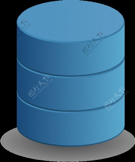 蓝色圆柱体服务器免抠png透明素材