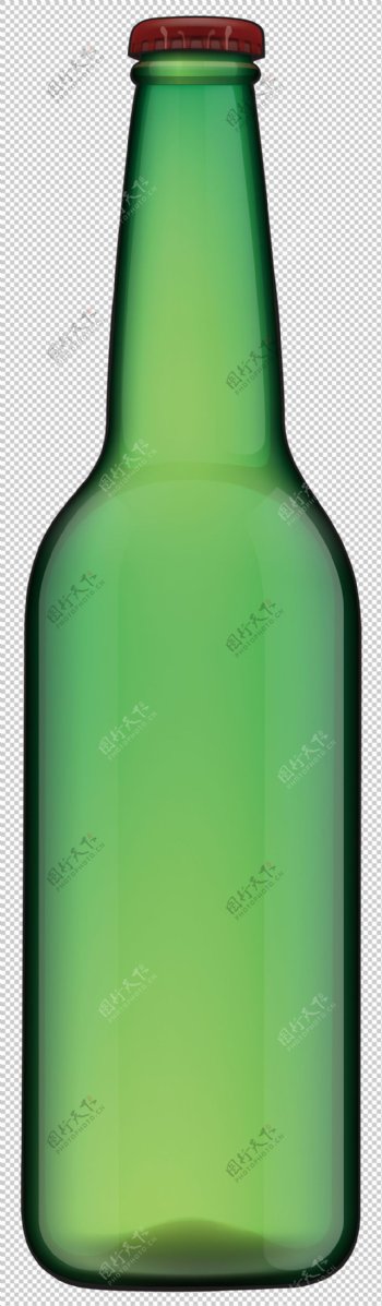 绿色酒瓶免抠png透明图层素材