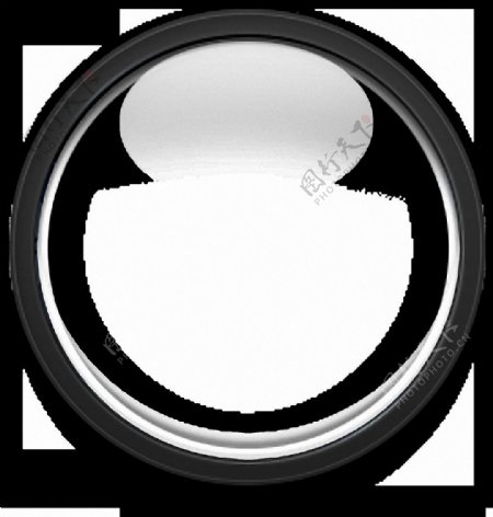 圆形黑框放大镜免抠png透明图层素材
